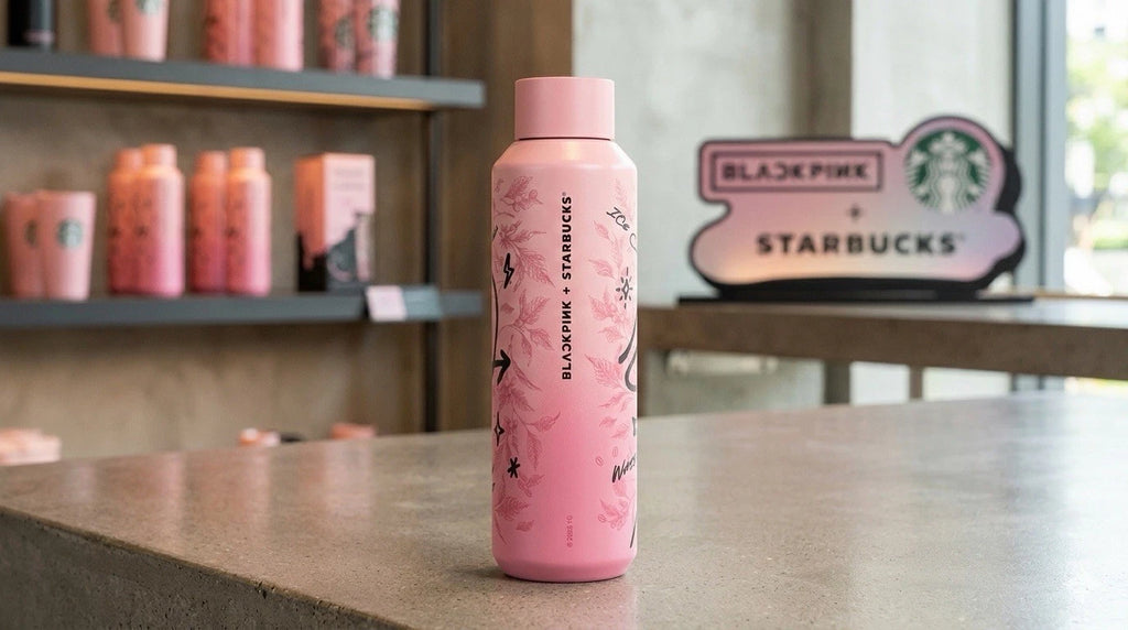 Starbucks 2023 Limited Edition 591ml Water Bottle Kpop Black Pink Style