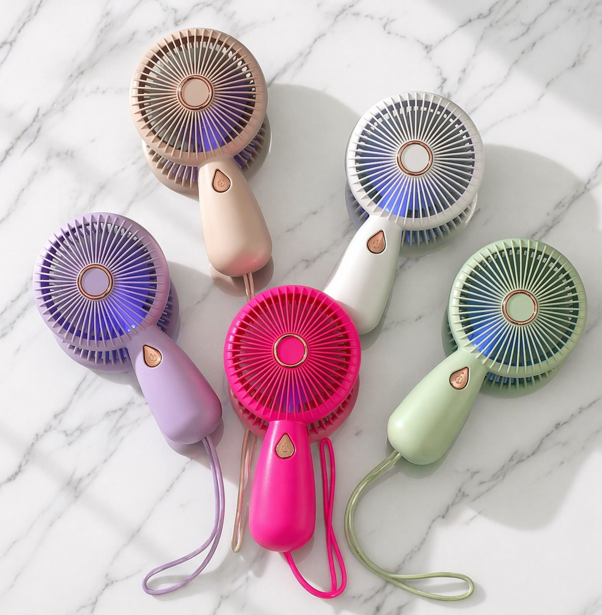 LED Portable Handheld Fan Rechargeable Mini Fan USB Multiple Colors