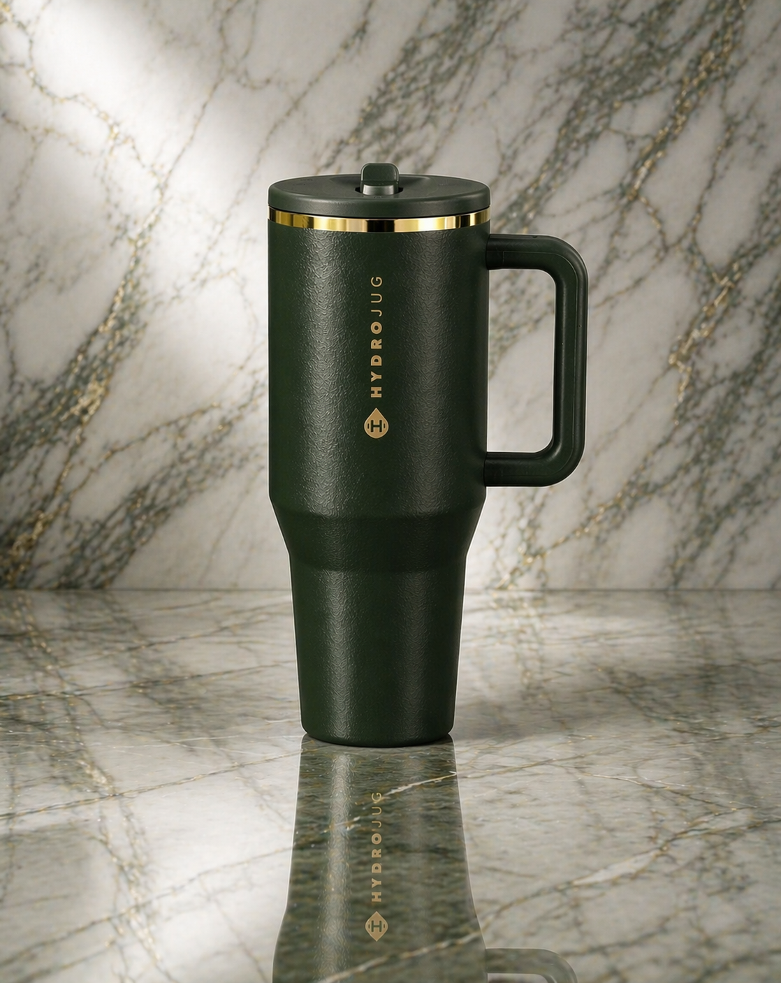 40oz HydroJug Tumbler Pine Green Insulated Cup w/ Lid & Straw