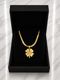 18K Gold Plated Lucky Clover Serpent Chain Necklace