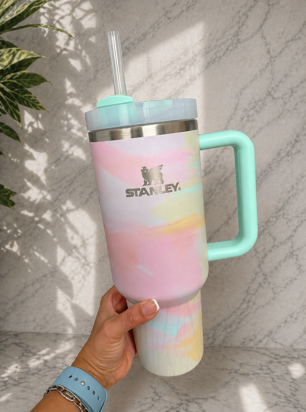 Stanley 40oz Insulated Tumbler w/ Handle Lid Straw Stainless Steel Cup