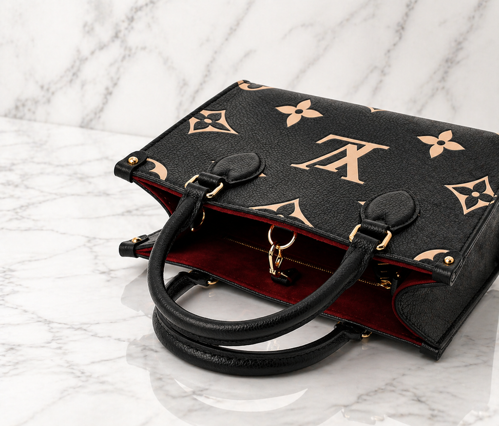 Louis Vuitton Monogram Empreinte OnTheGo PM 2WAY Black Beige