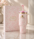 40oz Pink Bow Stanley Tumbler Chantilly Playful Bow Cup w/ Handle Straw