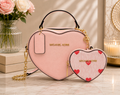 Michael Kors Heart Shaped Handbag & Coin Purse Set - Blush Pink