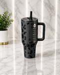 HydroJug 40oz Tumbler – Black Leopard / Cheetah Print – Large & Durable