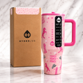 40oz HydroJug Cowgirl Pink Tumbler Western Aesthetic Cup w/ Lid