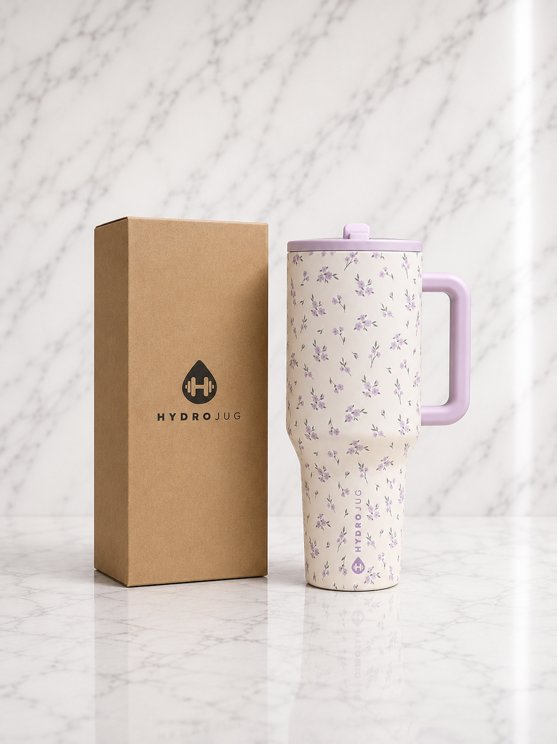 HydroJug Traveler 40 oz – Lavender Floral
