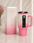 HydroJug 40oz Pink Parfait Tumbler w/ Handle & Straw – Insulated Cup