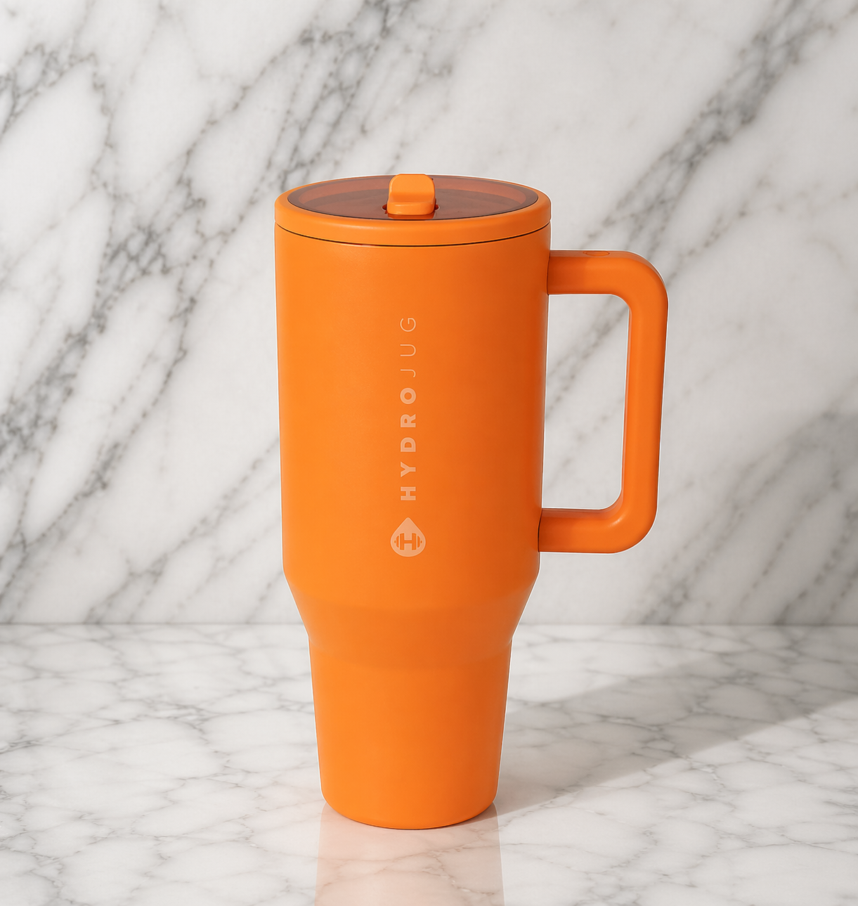 HydroJug Traveler 40oz Tumbler Tangerine Handle Straw Insulated Cup