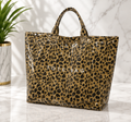 Leopard Print Patent Leather Tote Bag