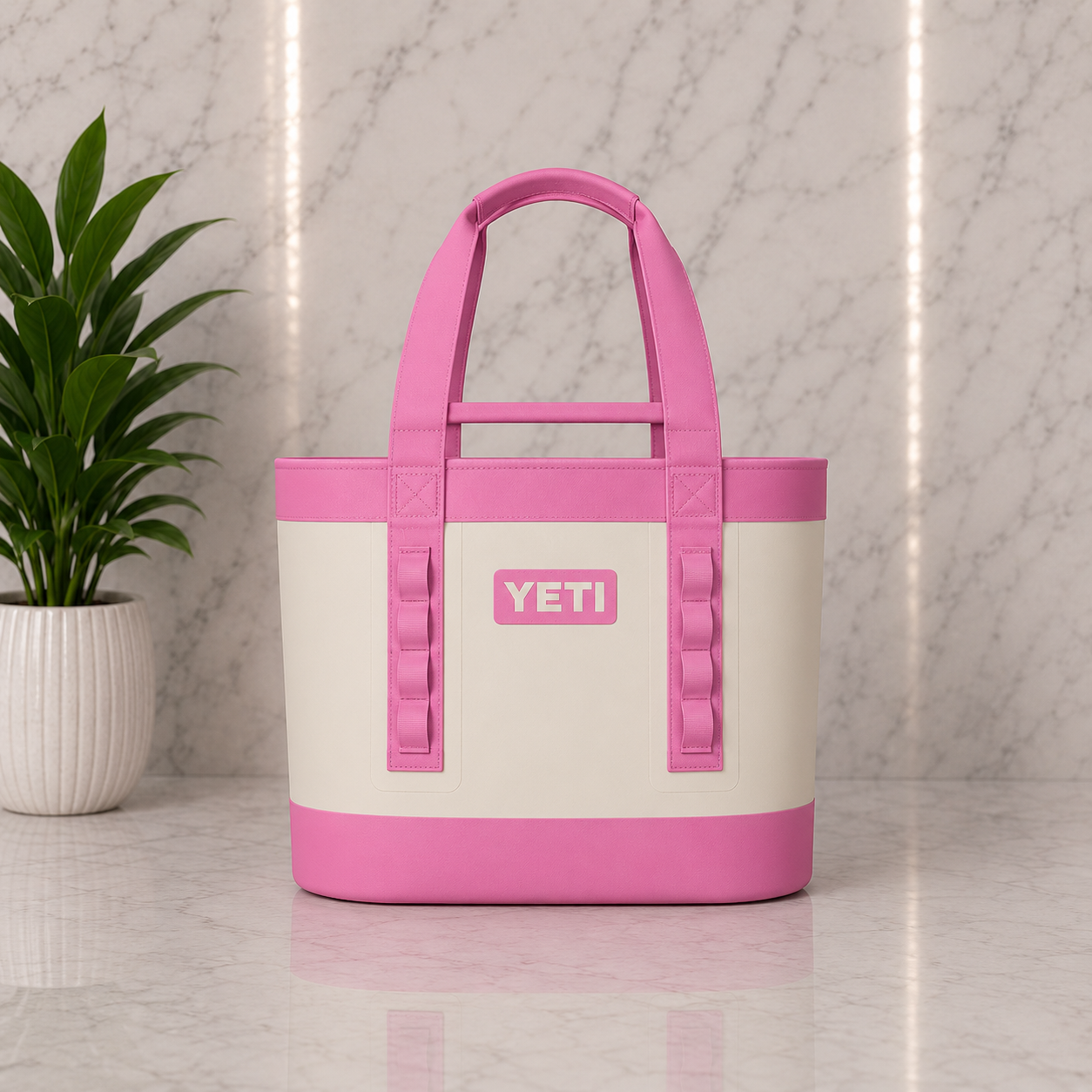 YETI Camino Carryall Tote Bag in Pink and Cream