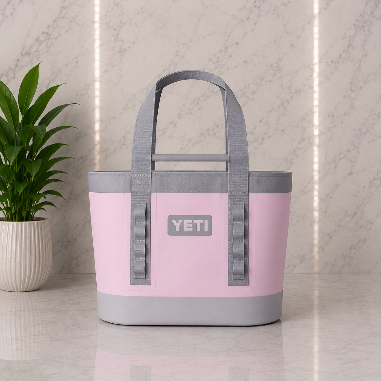YETI Camino Carryall Tote Bag in Blush and Gray