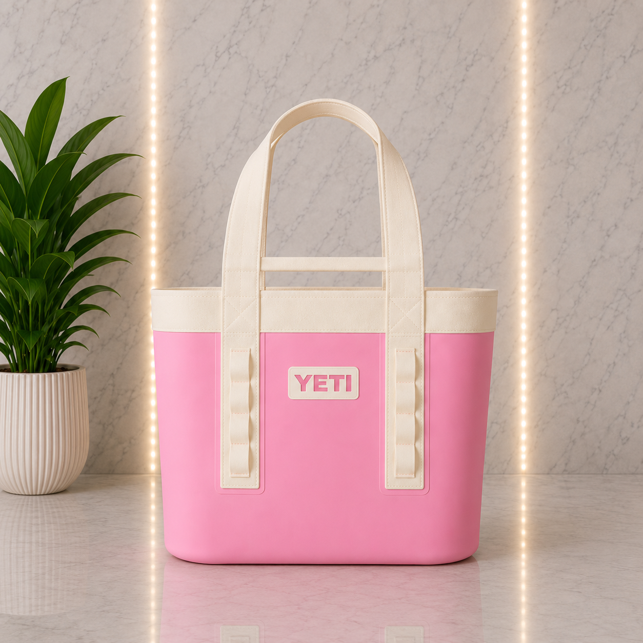 YETI Camino Carryall Tote Bag in Pink and Cream