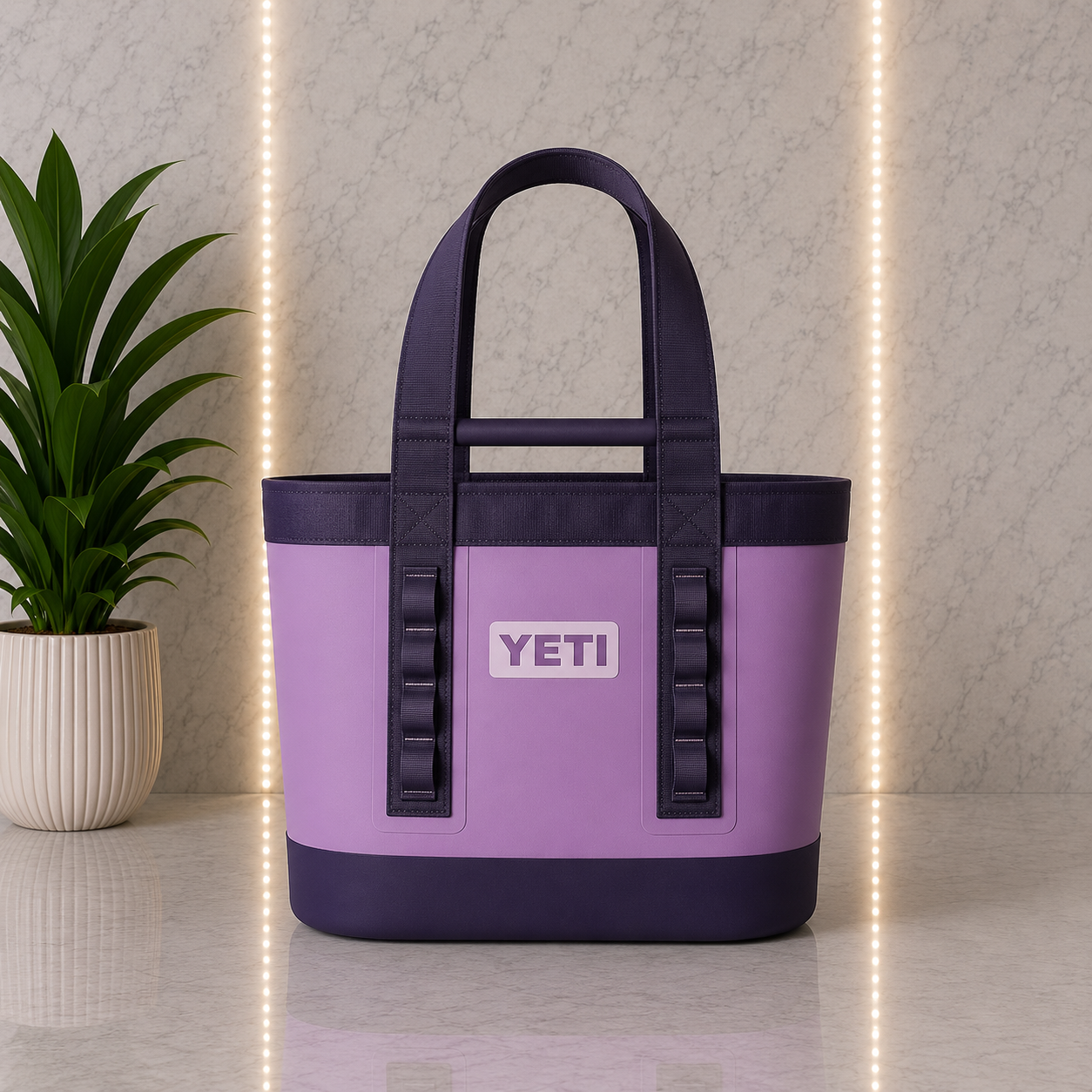 YETI Camino Carryall Tote Bag in Lavender and Navy