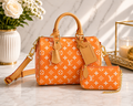 Orange Monogram Handbag Set