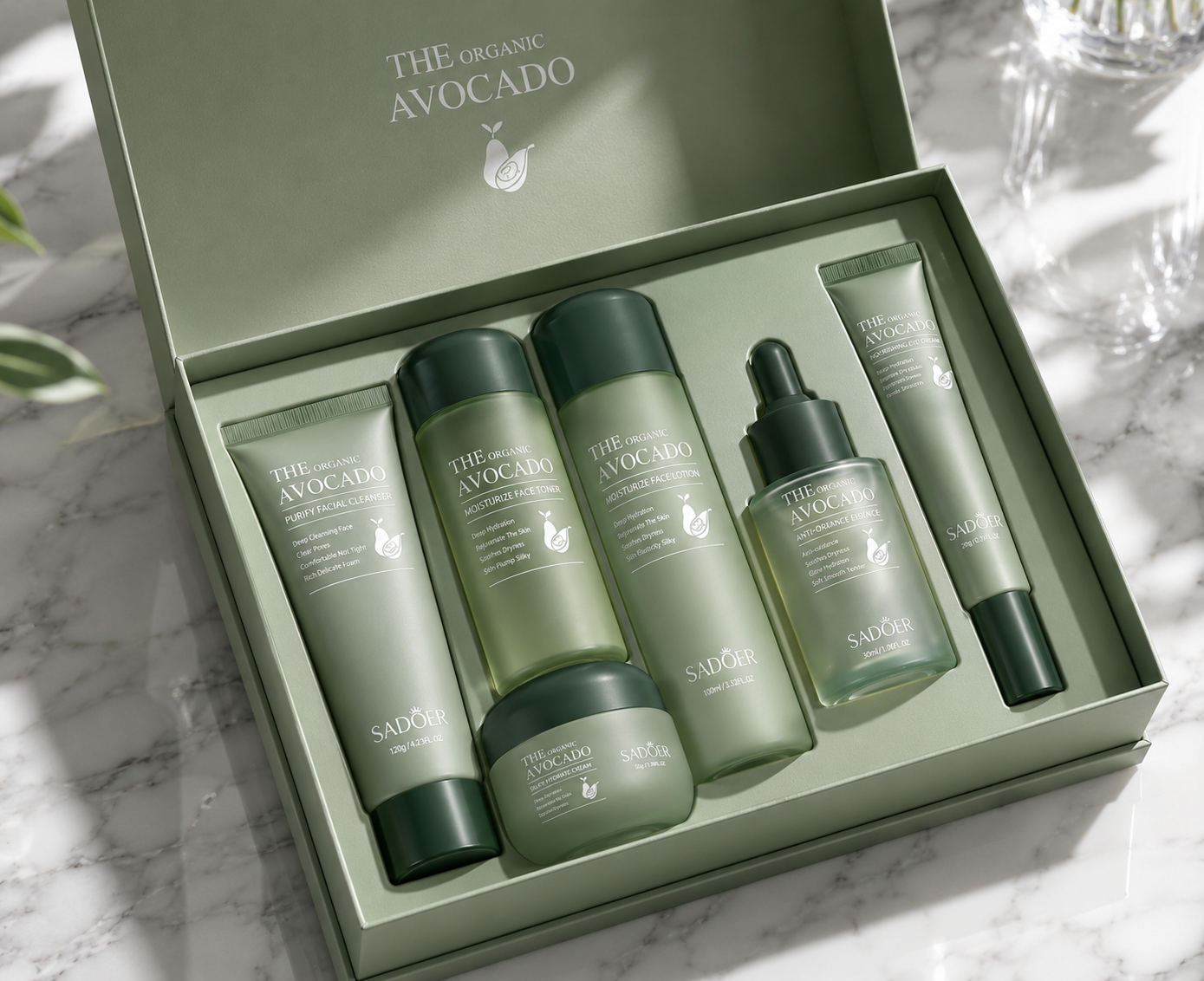 Sadoer Organic Avocado Skin Care Set 6pc