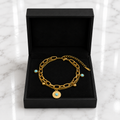 Gold & Turquoise Layered Charm Bracelet