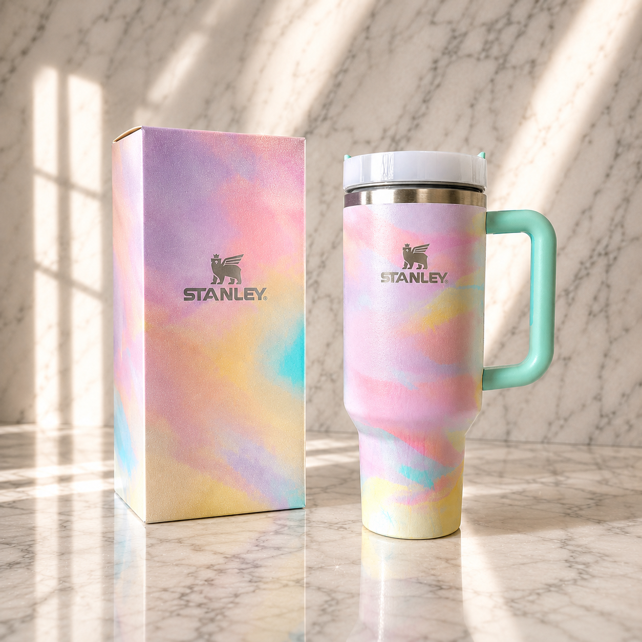 Stanley 40oz Insulated Tumbler w/ Handle Lid Straw Stainless Steel Cup