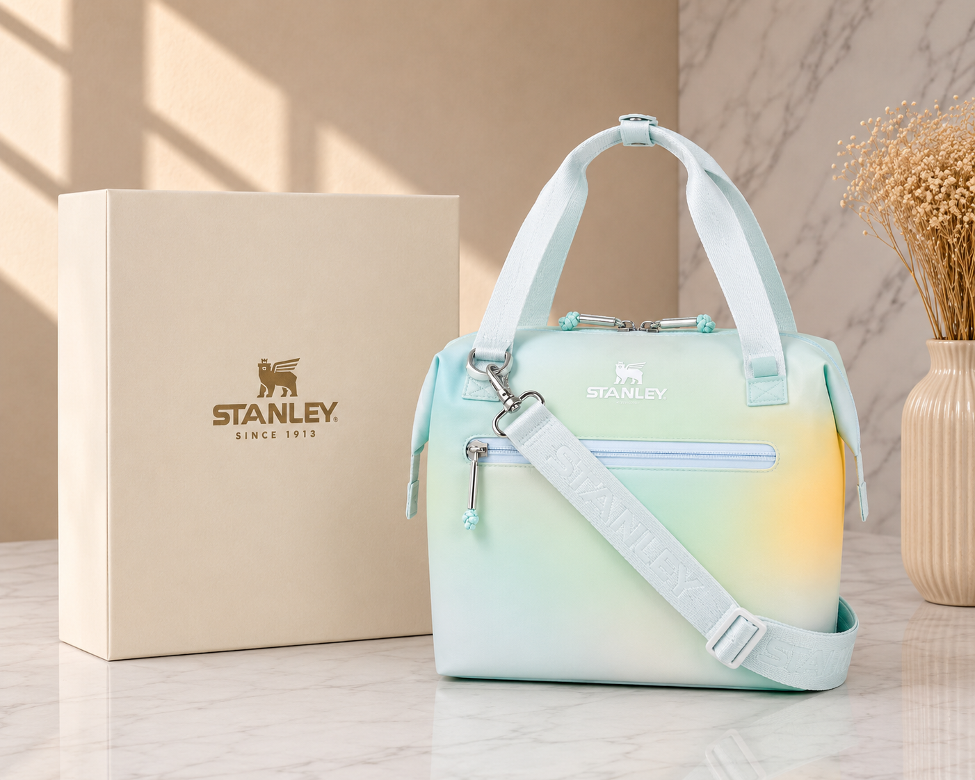 Stanley Mini Cooler Bag Sunrise Spiral Insulated Lunch Bag Travel Strap