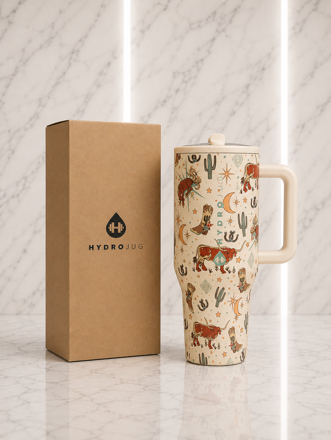 HydroJug Western Tumbler – Cream
