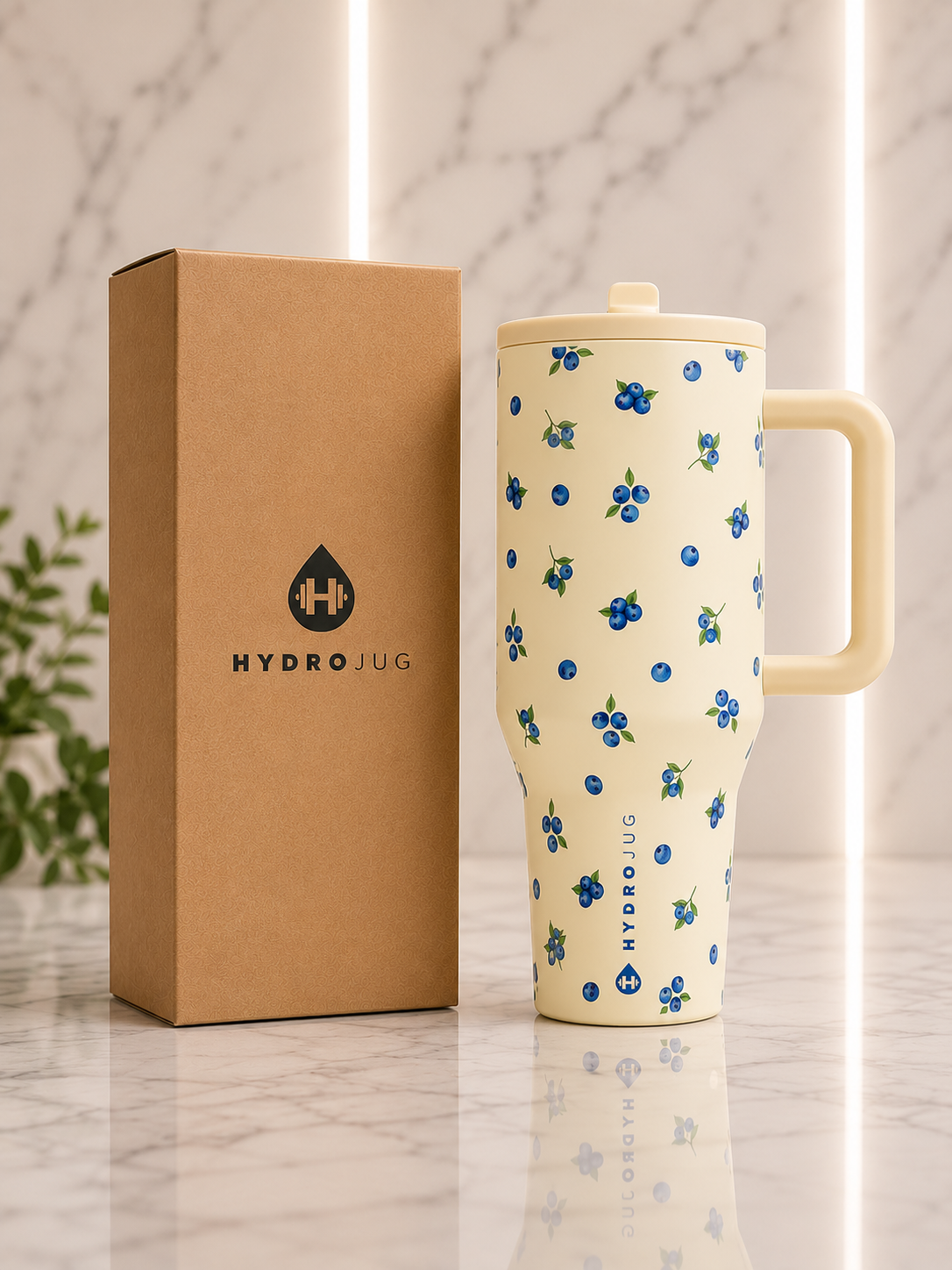 HydroJug Blueberry Tumbler – Cream
