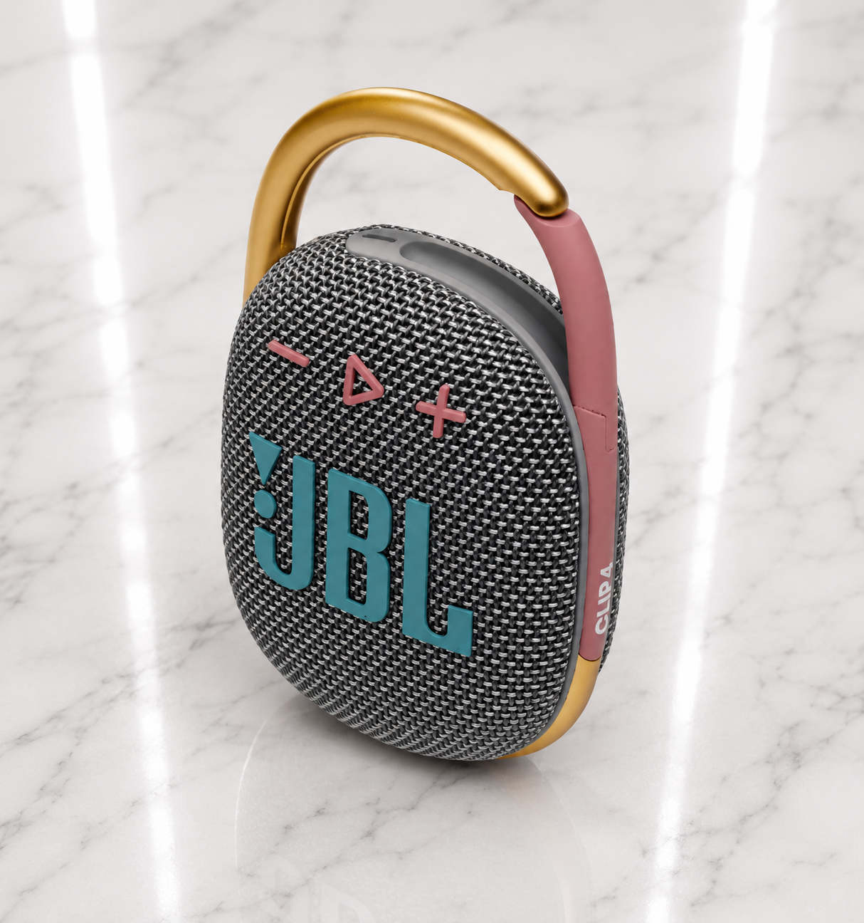 JBL Clip 4 Portable Bluetooth Speaker - Grey & Gold