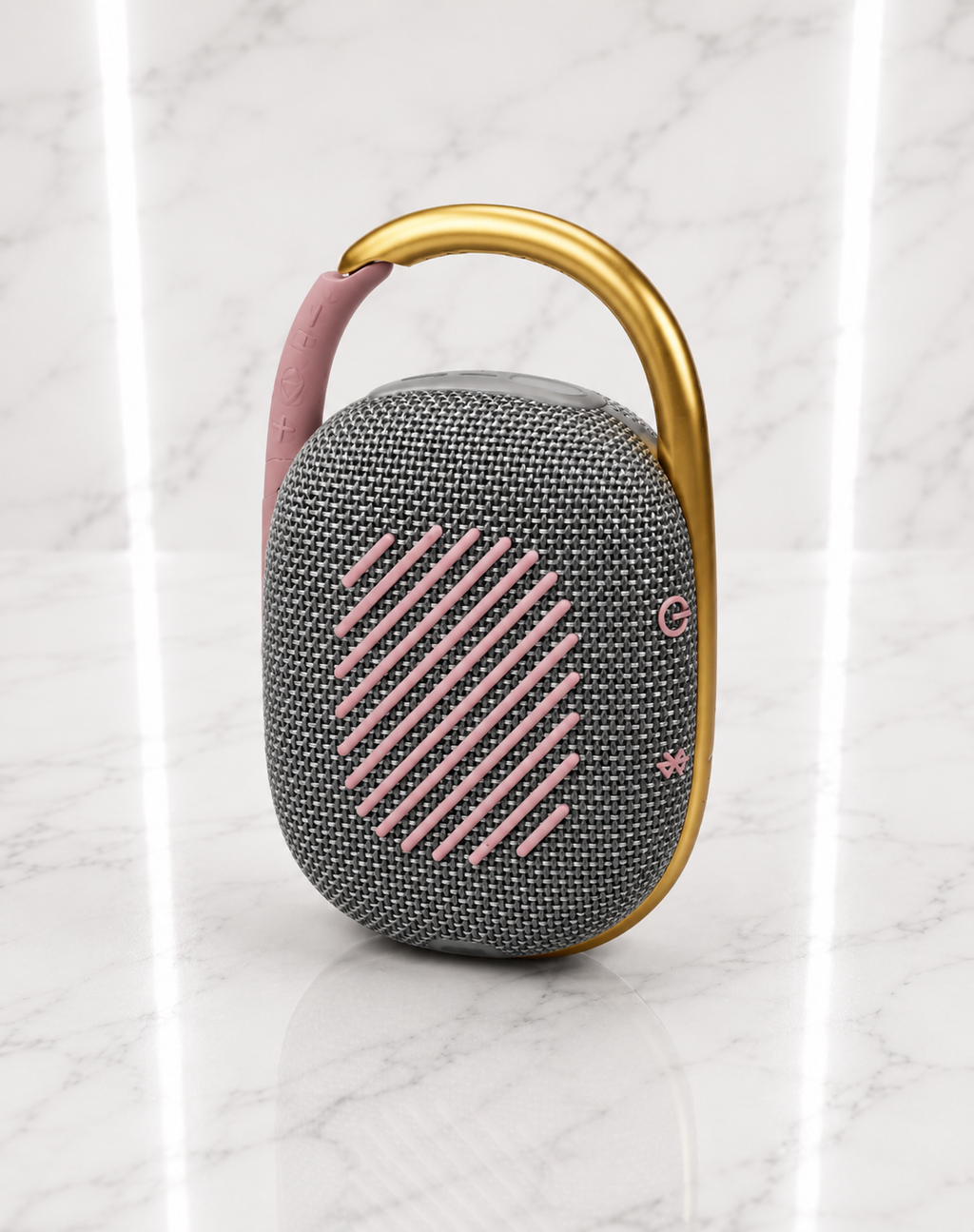JBL Clip 4 Portable Bluetooth Speaker - Grey & Gold