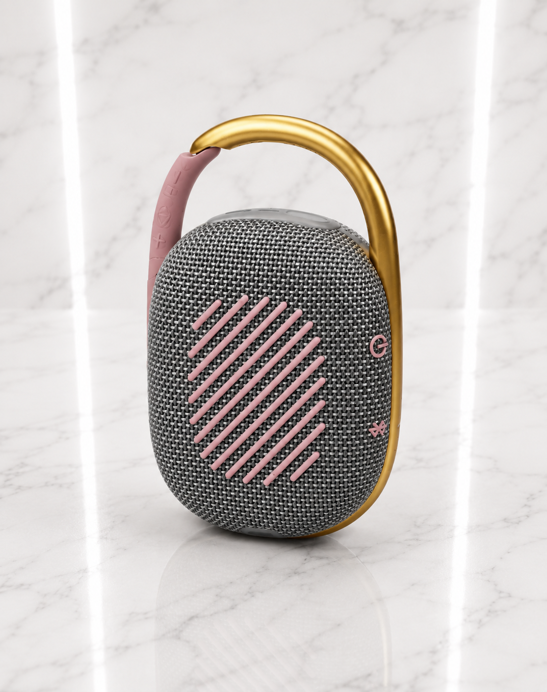 JBL Clip 4 Portable Bluetooth Speaker - Grey & Gold