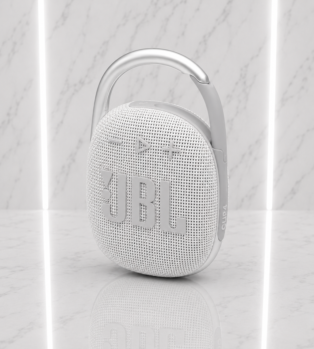 JBL Clip 4 Portable Bluetooth Speaker - White