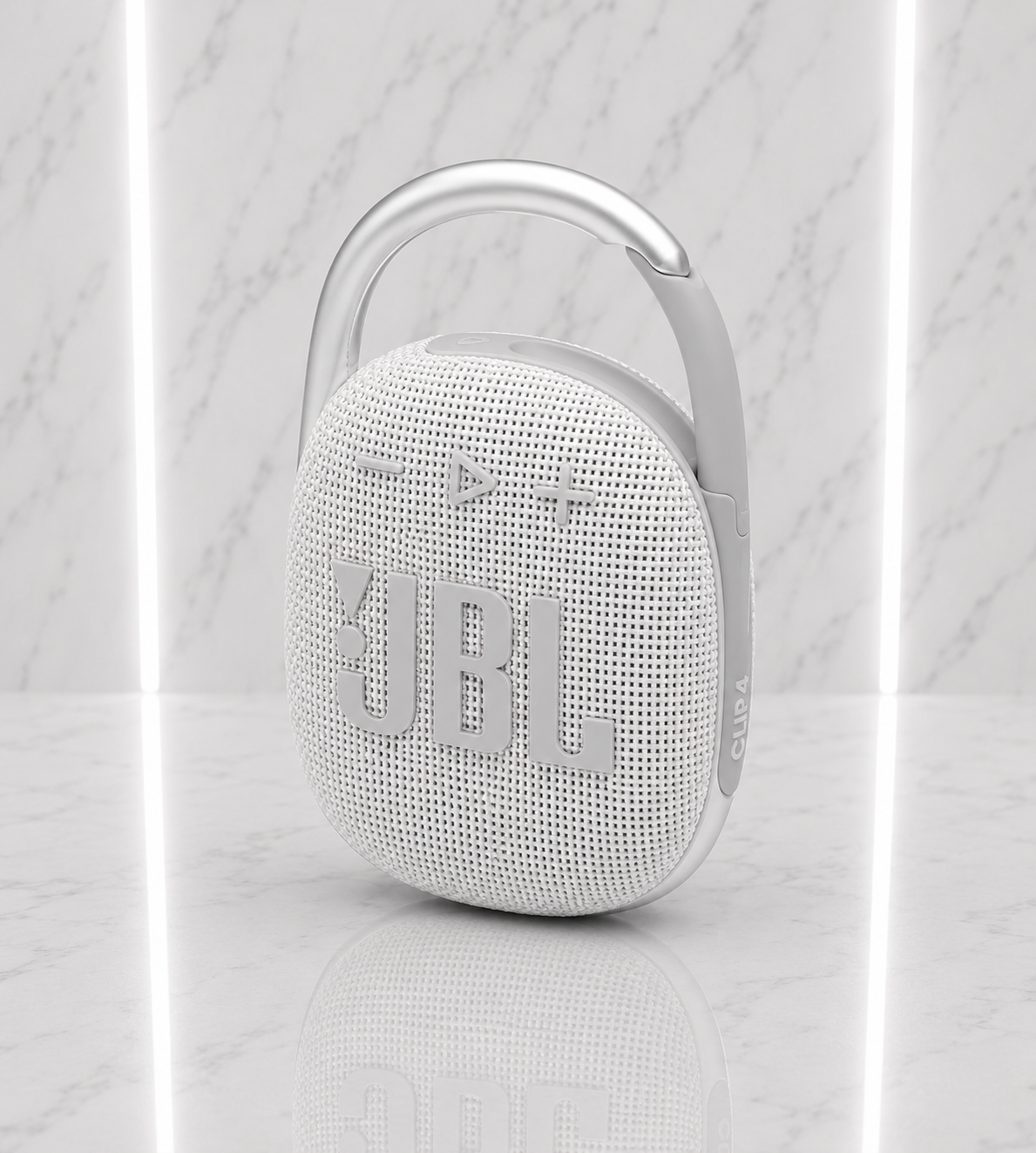 JBL Clip 4 Portable Bluetooth Speaker - White