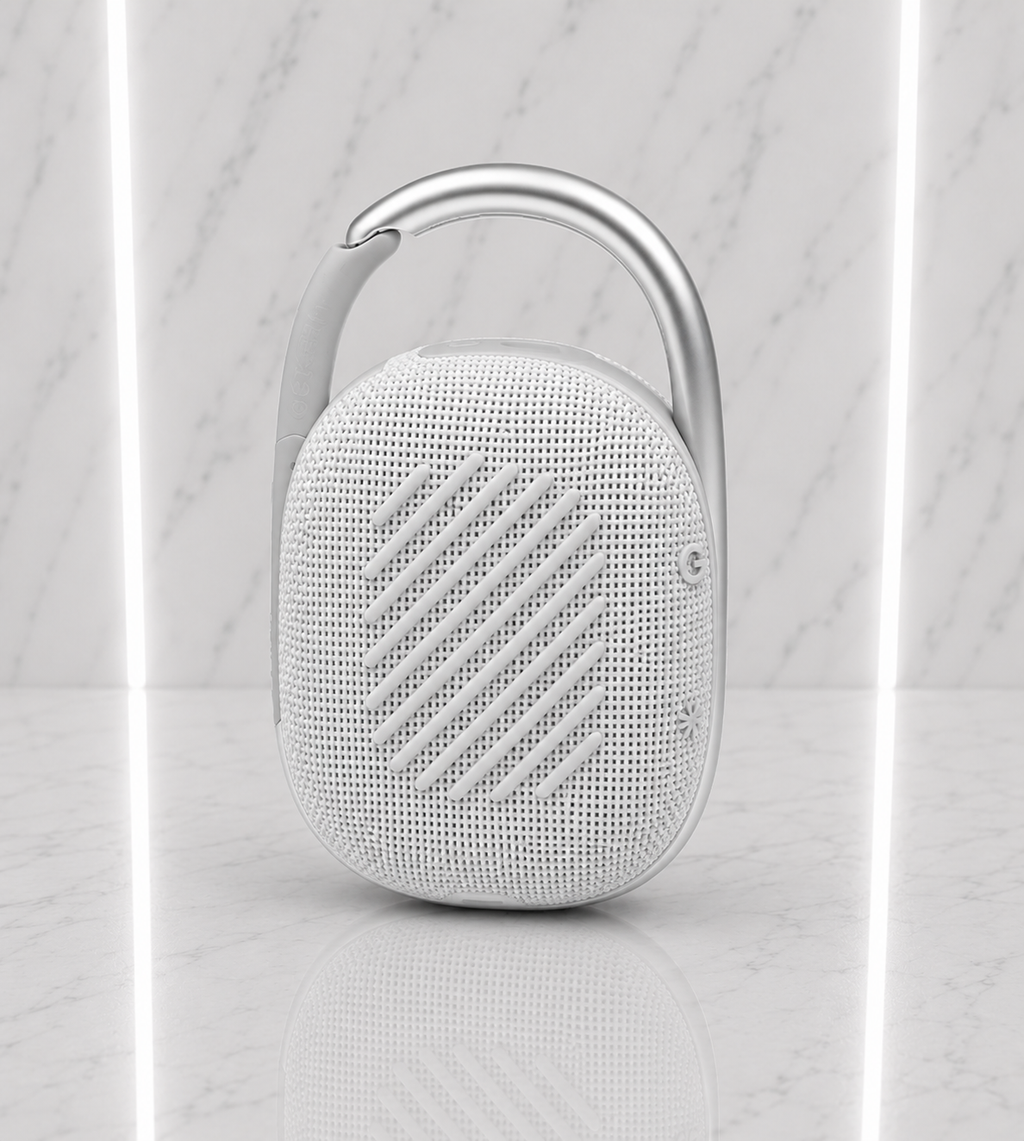 JBL Clip 4 Portable Bluetooth Speaker - White