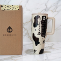 40oz HydroJug Tumbler Cow Print Insulated Cup w/ Lid & Straw