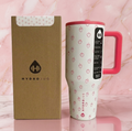 40oz HydroJug Tumbler Pink Strawberry Insulated Cup w/ Lid & Straw