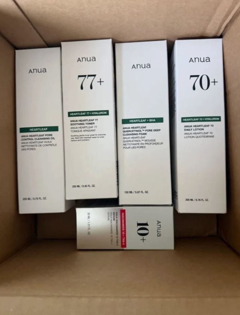 Anua 5-Piece Korean Skincare Set – Cleanser, Toner, Serum & Moisturizer