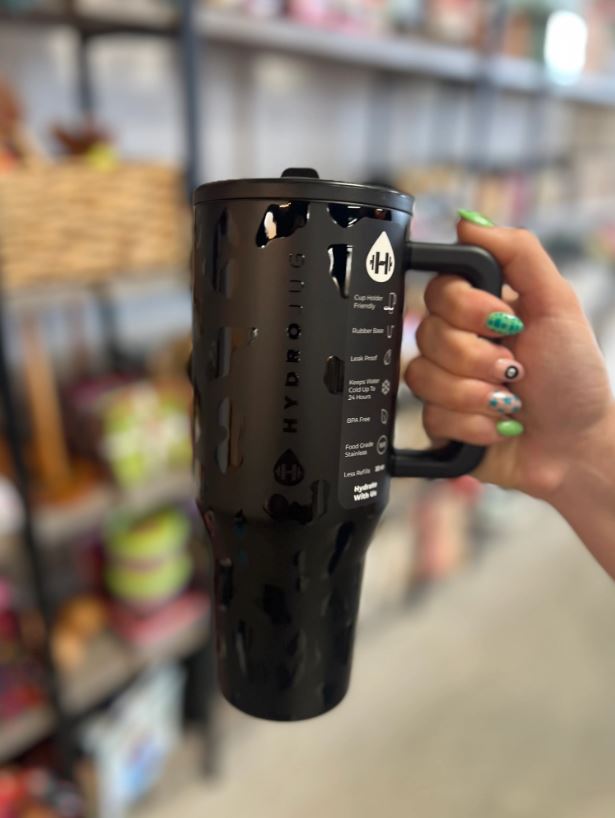 HydroJug 40oz Tumbler – Black Leopard / Cheetah Print – Large & Durable