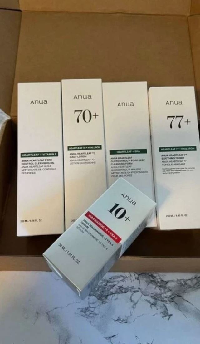Anua 5-Piece Korean Skincare Set – Cleanser, Toner, Serum & Moisturizer