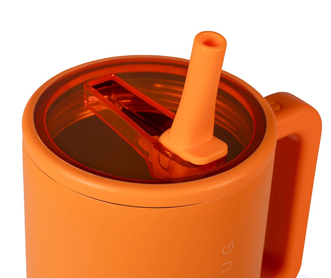 HydroJug Traveler 40oz Tumbler Tangerine Handle Straw Insulated Cup